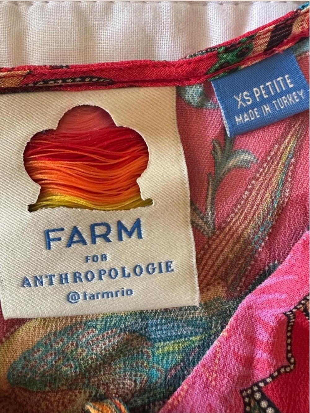 Farm Rio Anthropologie Tropical Toucan Tiered Mini Dress XS Petite Boho - Picture 6 of 8